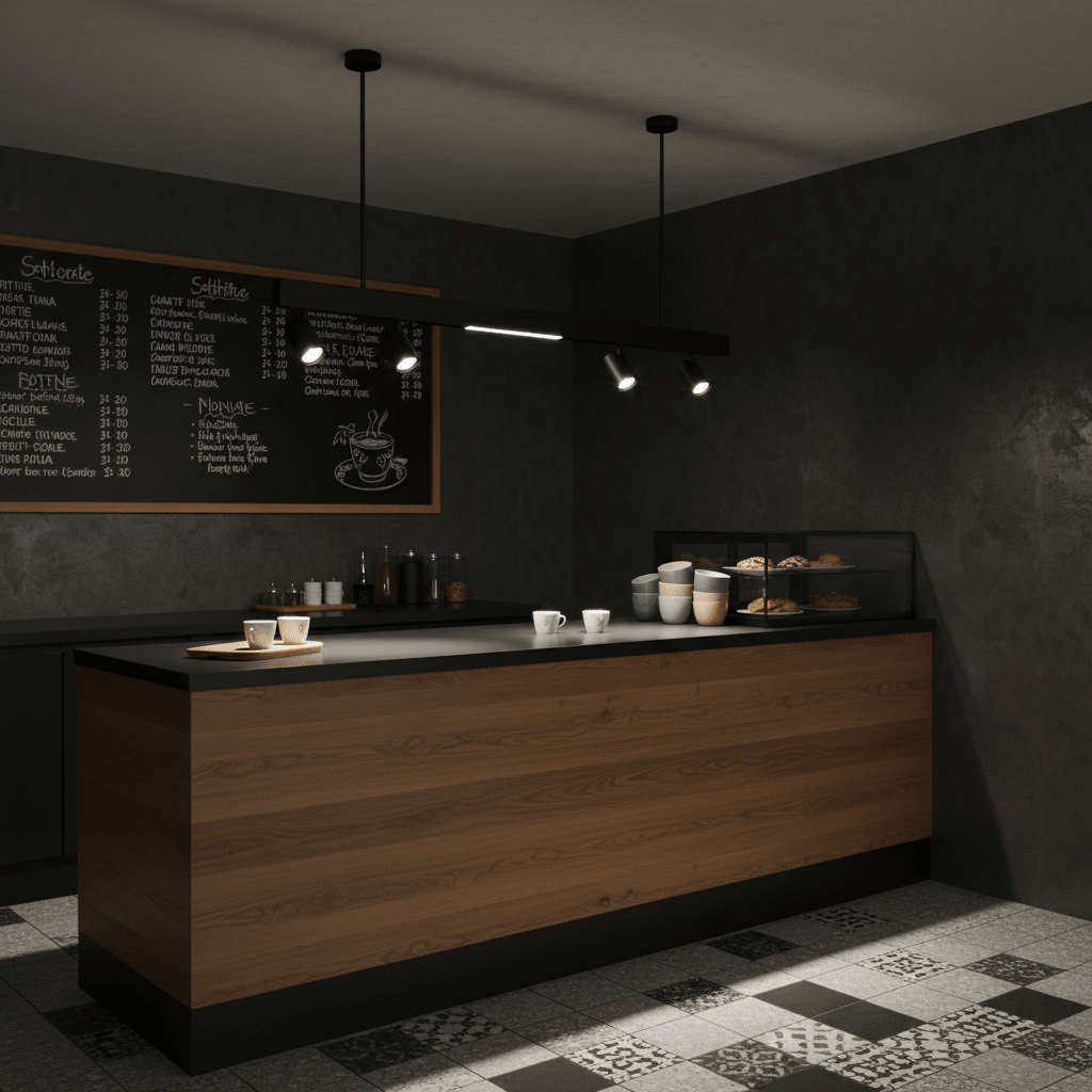 Magnetic Track Light Black LED Pendant