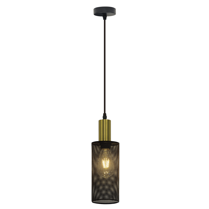 Chaluma Solo Black & Gold Mesh Pendant Light