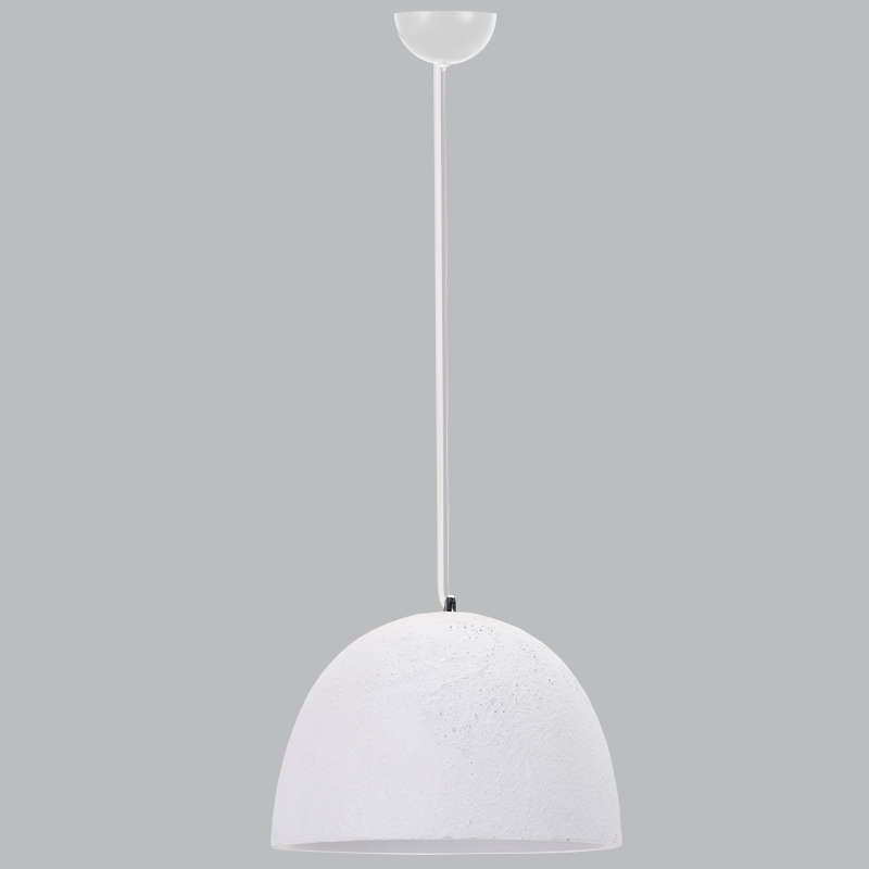 White Metal Pendant Light - Ceramic Shade