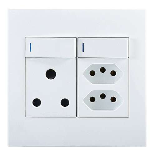 Horizon Modern Single Socket + 2 Euro Sockets - White (4 x 4)