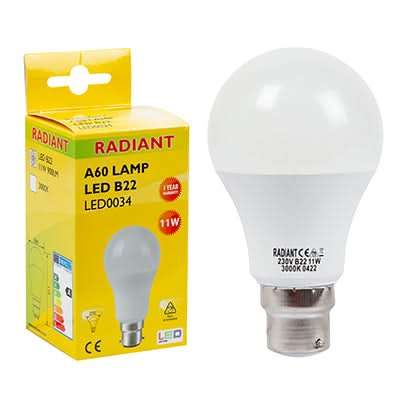 LED Bulb - 11 Watt, B22, 3000K