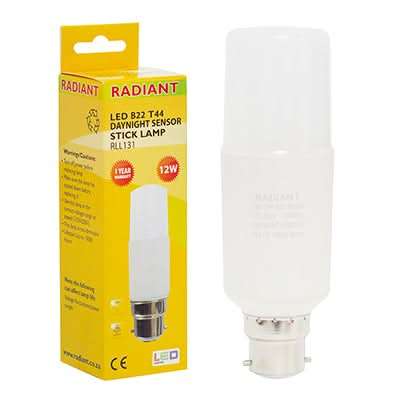 ED Bulb - 12W, B22, T44 Day / Night Sensor Bulb