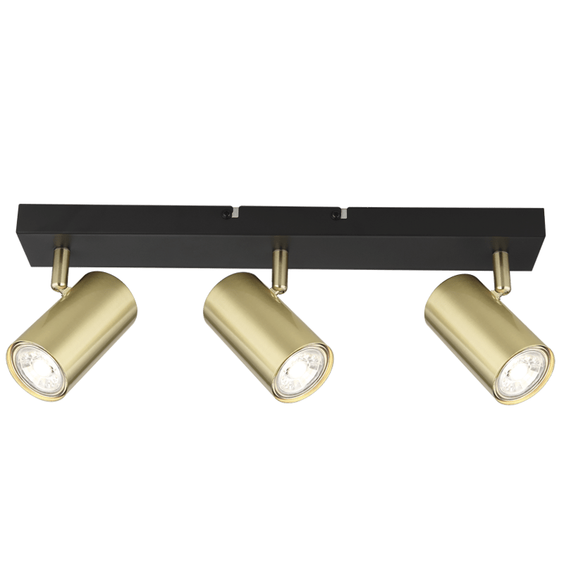 Punch Black & Gold 3 Light Spotlight