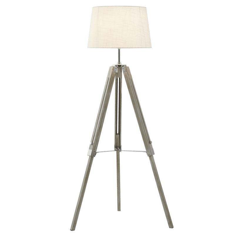 Arabella Wood & Chrome Floor Lamp