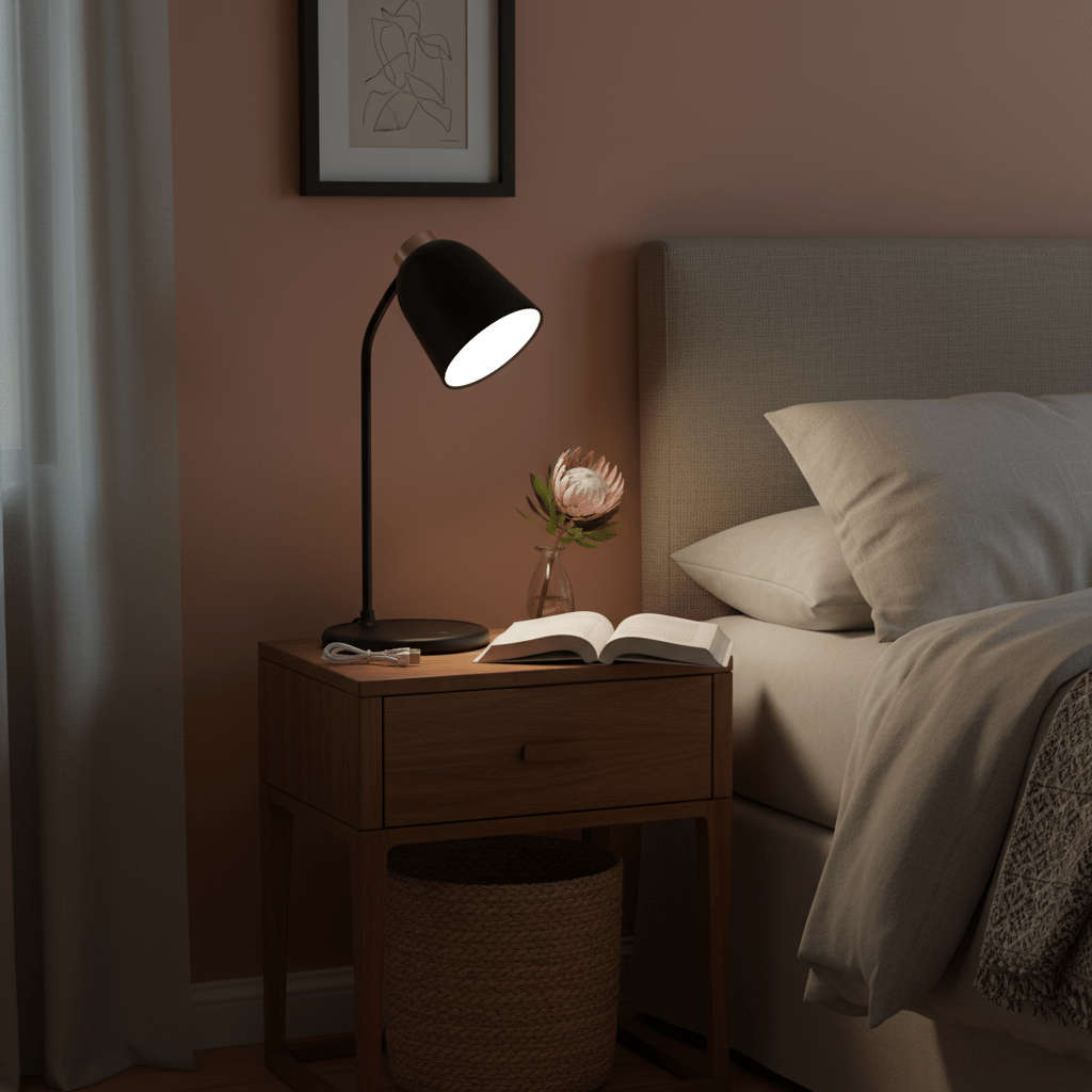 Black & Rose Gold Rechargeable CCT LED Desk Lamp