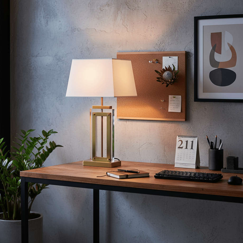 Blandford Antique Brass & Acrylic Table Lamp