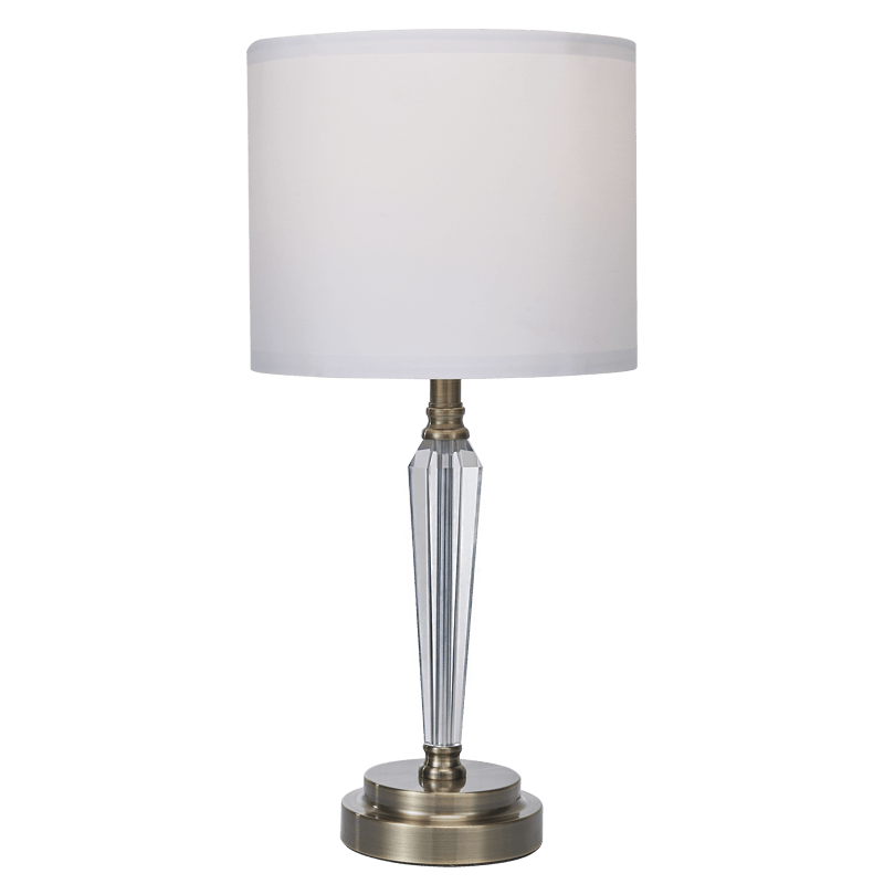 Crown Crystal Antique Brass Table Lamp