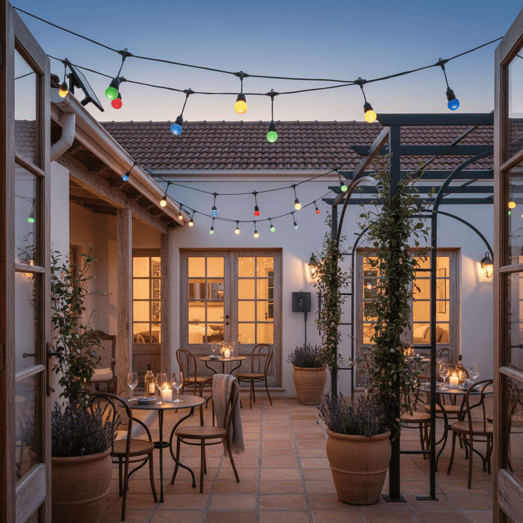 Solar Multi-Colour Outdoor String Light Kit - IP65