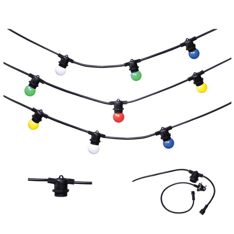 5 Meter Connectable Festoon Light Cable - Colour Bulbs