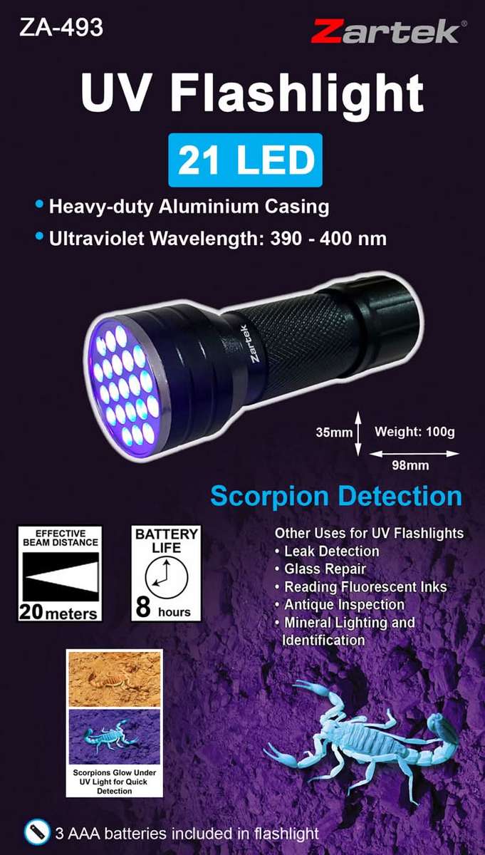 21-LED UV Flashlight