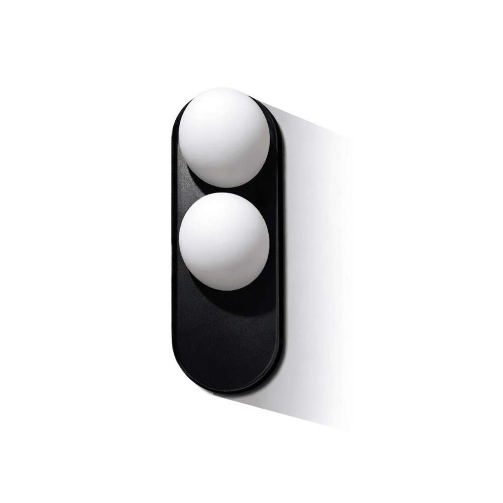 Due Matte Black & Opal Indoor Wall Light
