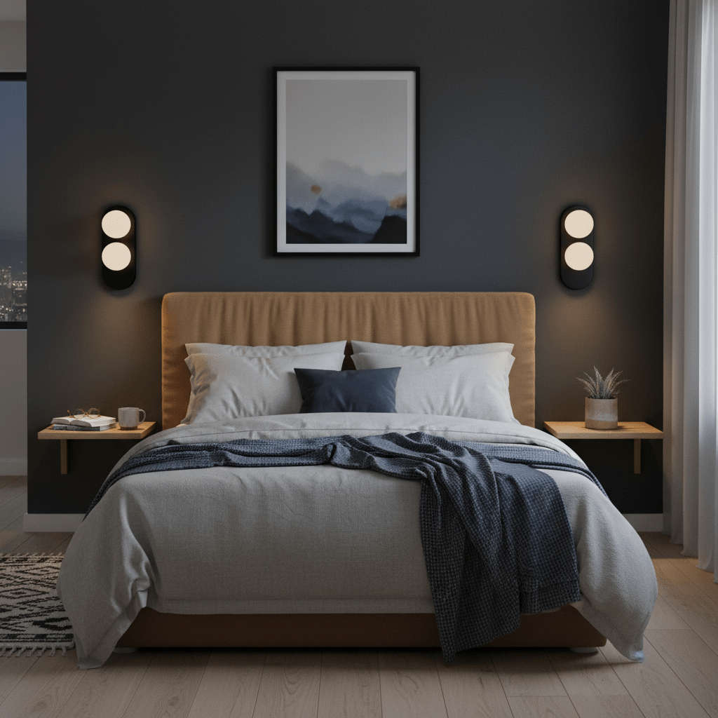 Due Matte Black & Opal Indoor Wall Light