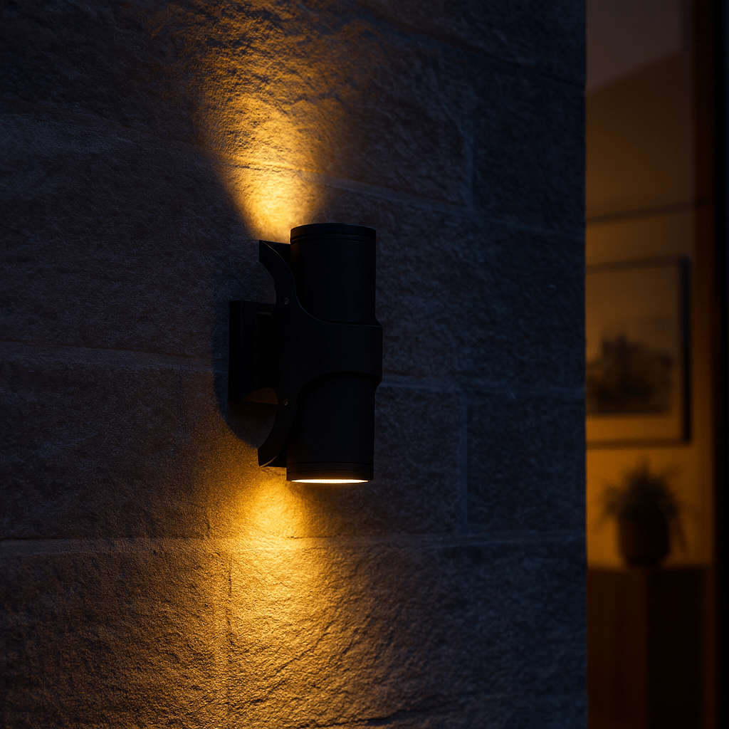 Black Outdoor Wall Light Adjustable IP44