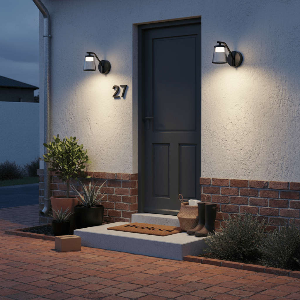 Arched Black LED Outdoor Wall Light IP65