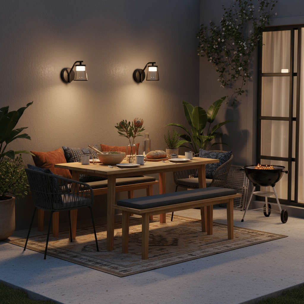 Arched Black LED Outdoor Wall Light IP65