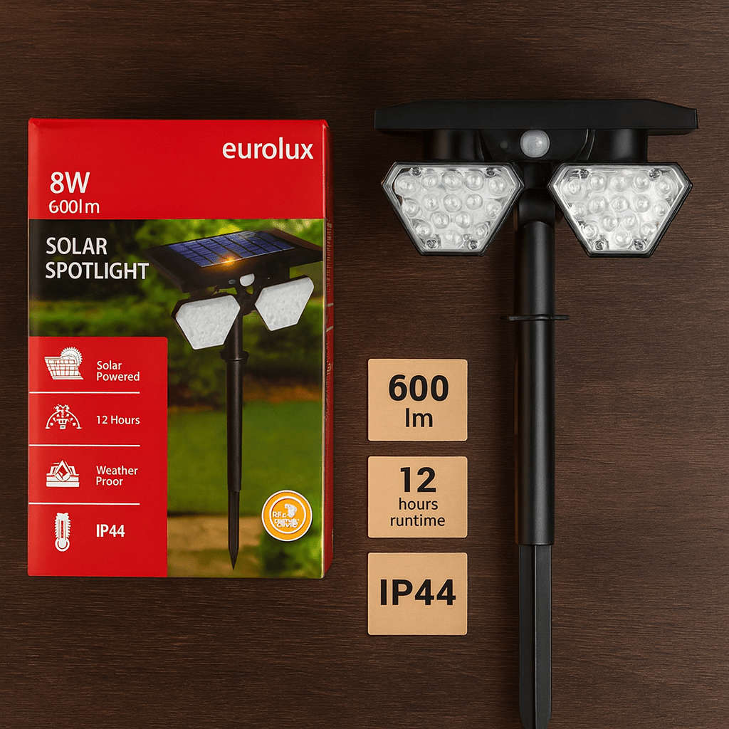 Solar Spot/Spike Light Combo - Black LED