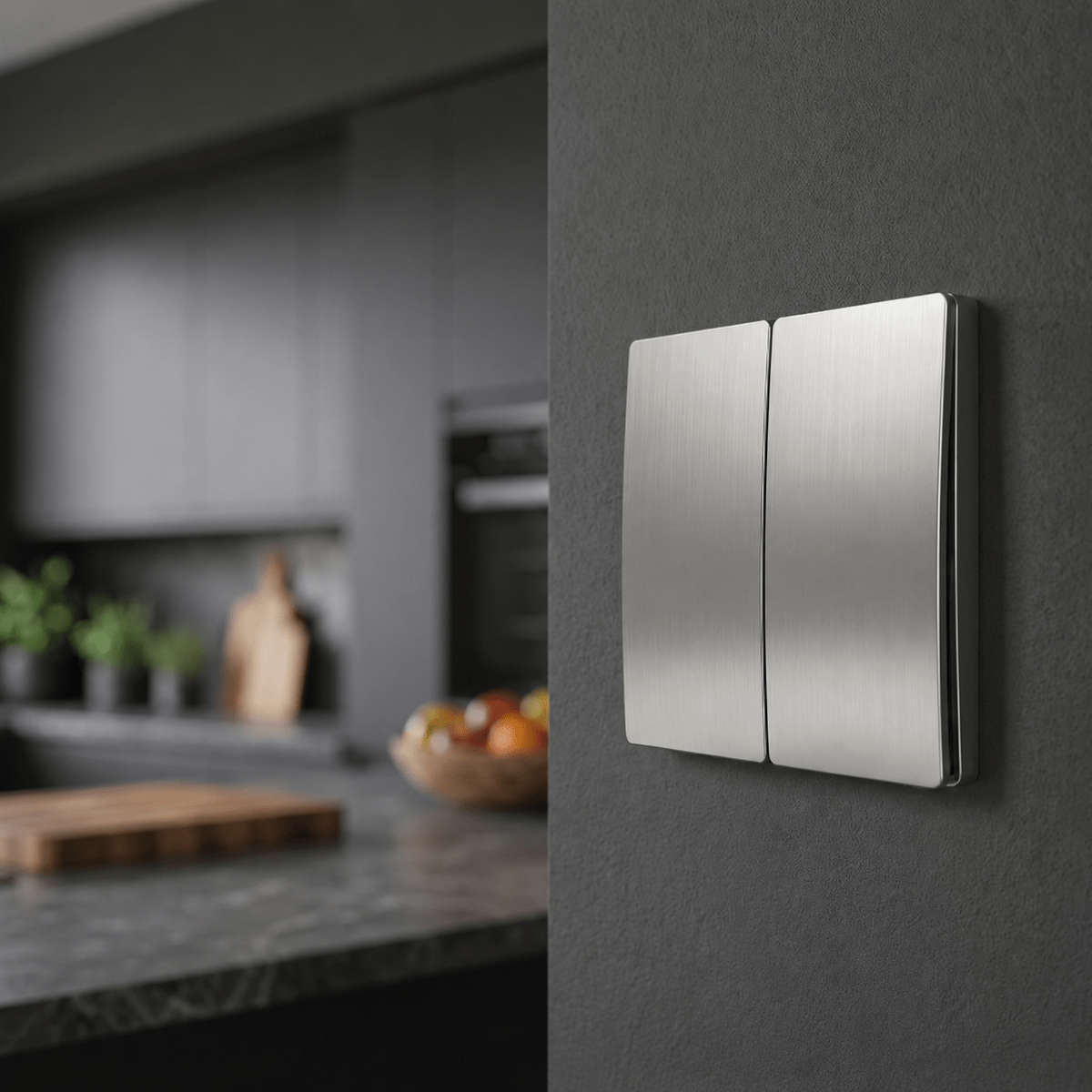 One Lever Kinetic Frameless Switch  Silver