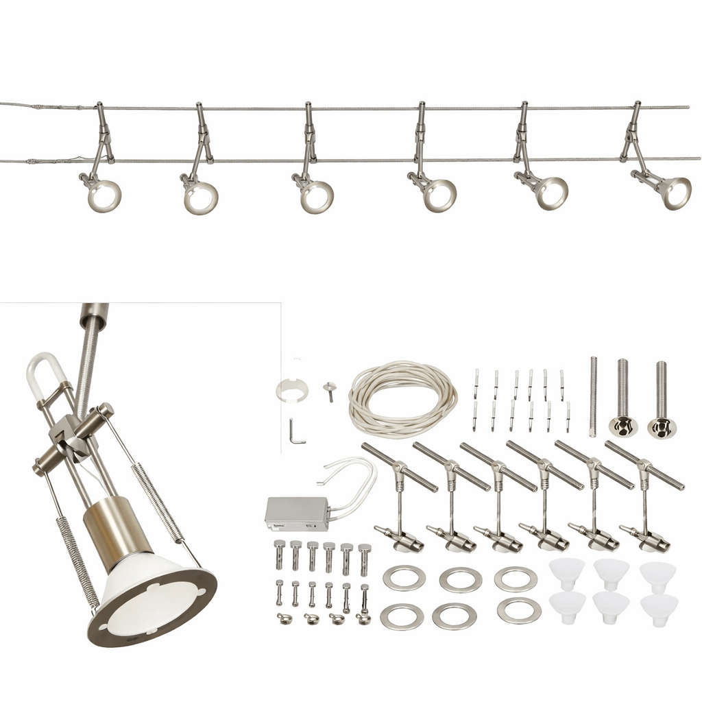 LED 12V Wire Track Lighting System - 10 Meter Span