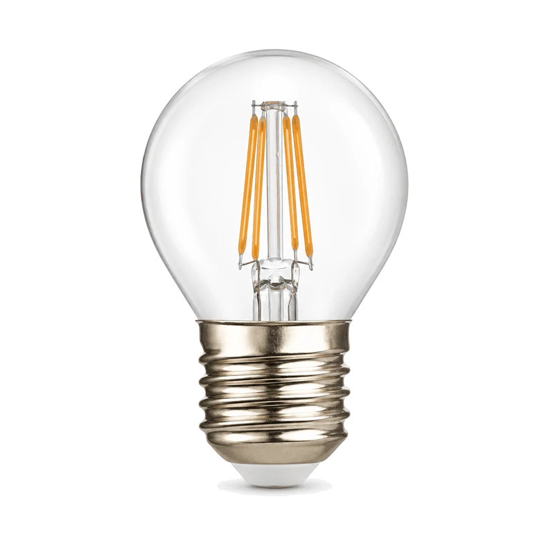 4W Dimmable Clear Golf Ball Filament LED Bulb  E27, 2700K Warm White