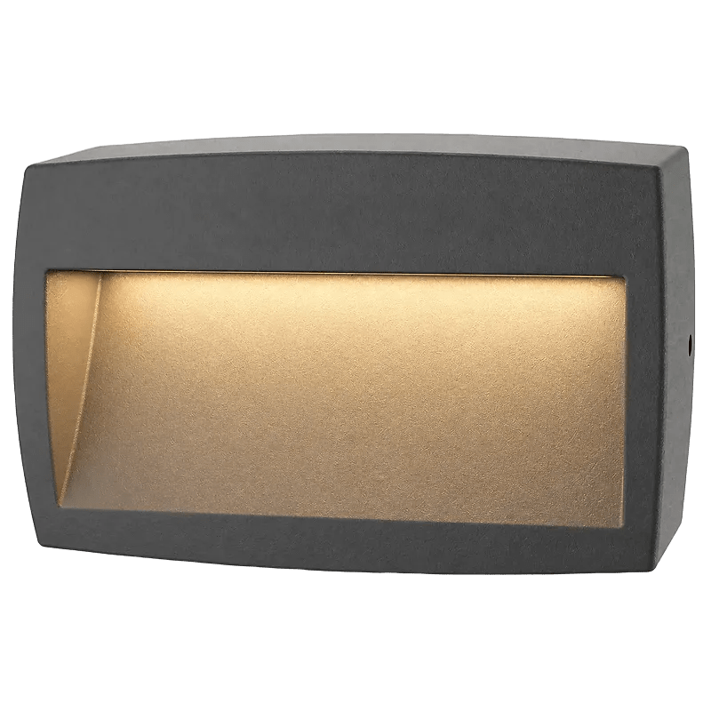 Rectangular LED Surface Mount Step Light - Black