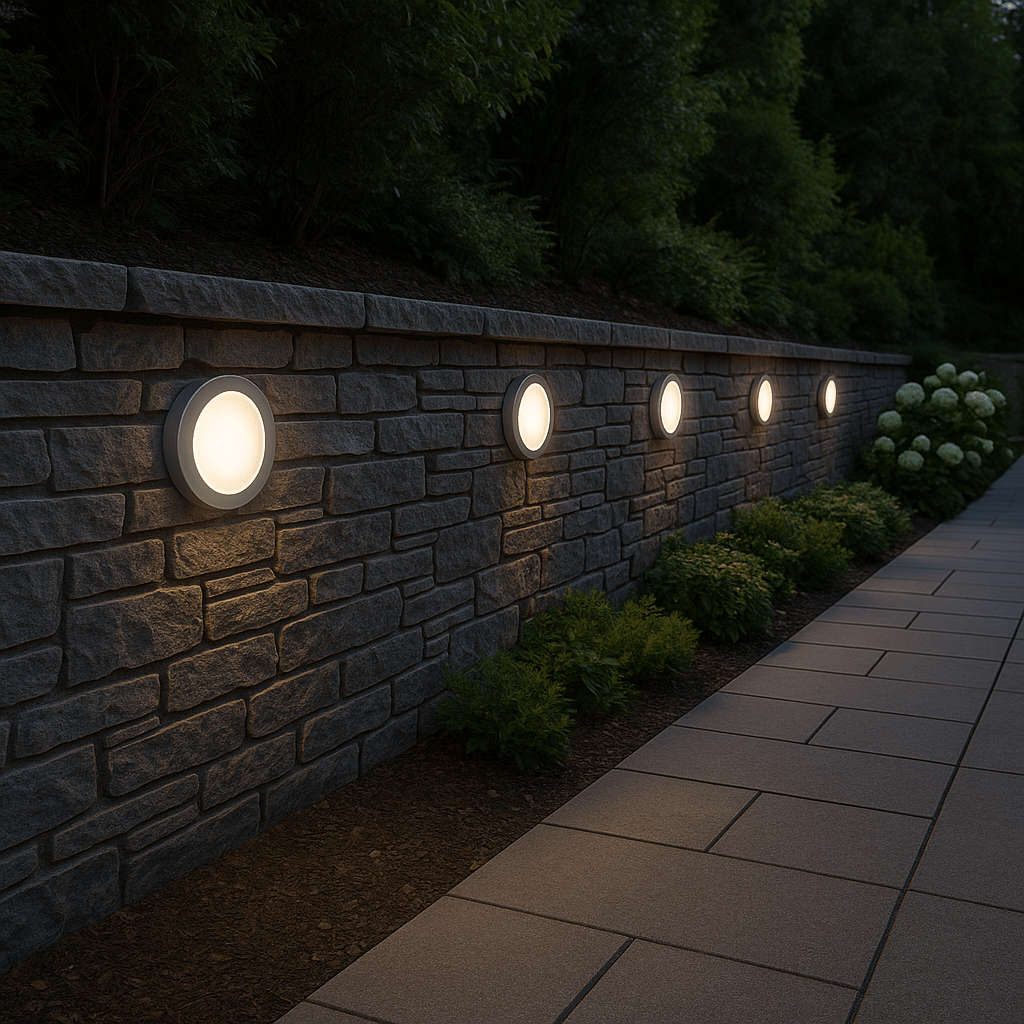 OZO Round Grey LED Outdoor Wall Light - 4000K