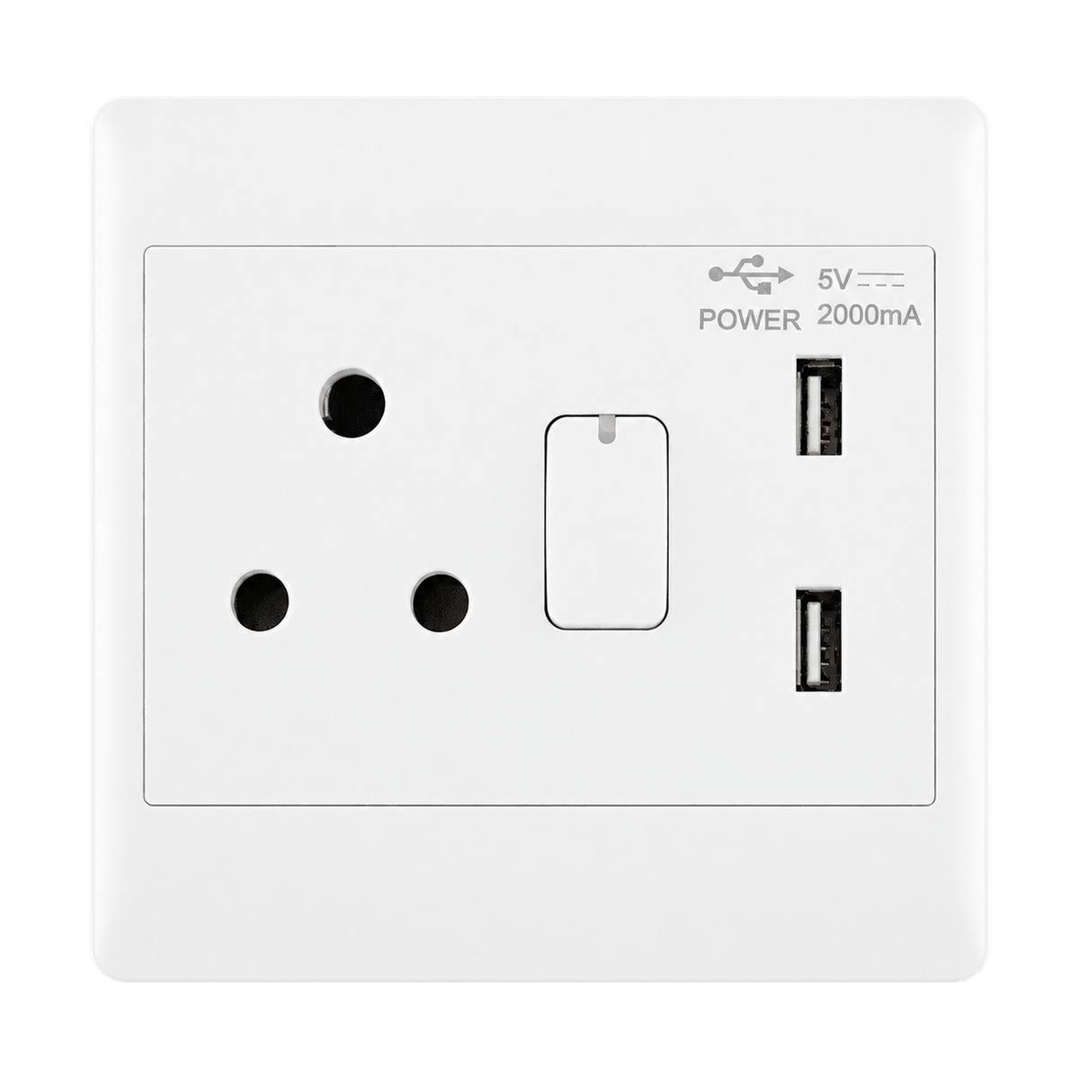 EPL White Socket - 16 Amp Socket + 2 x USB
