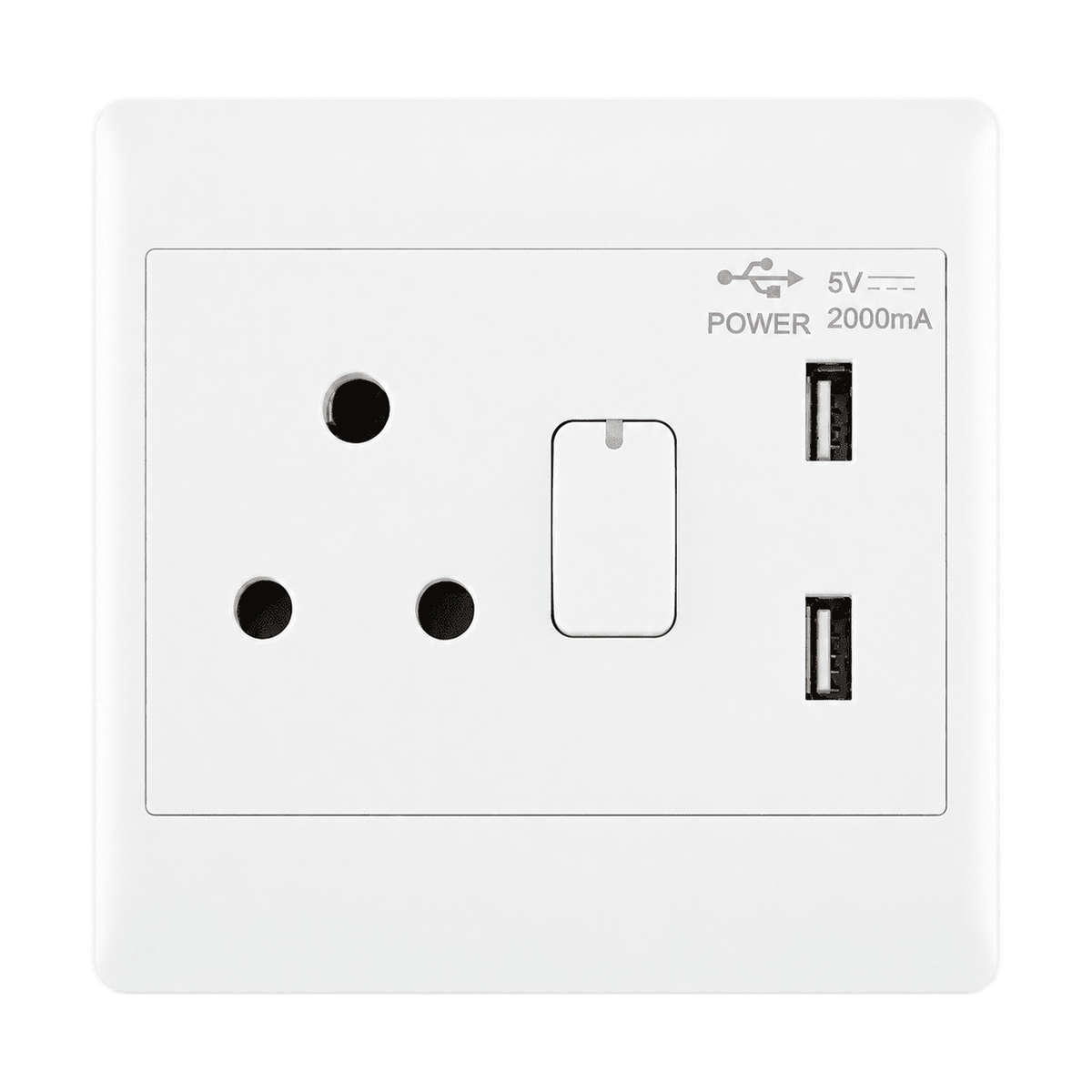 EPL White Socket - 16 Amp Socket + 2 x USB