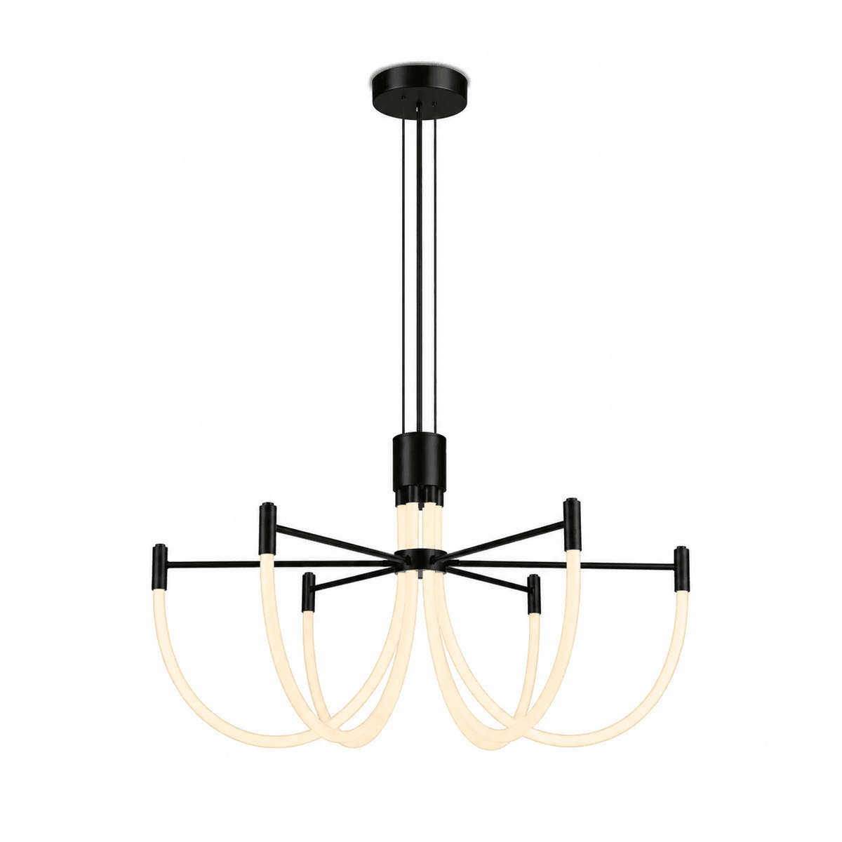 Fluxa Black & White Metal Pendant Light with Silicone Diffuser