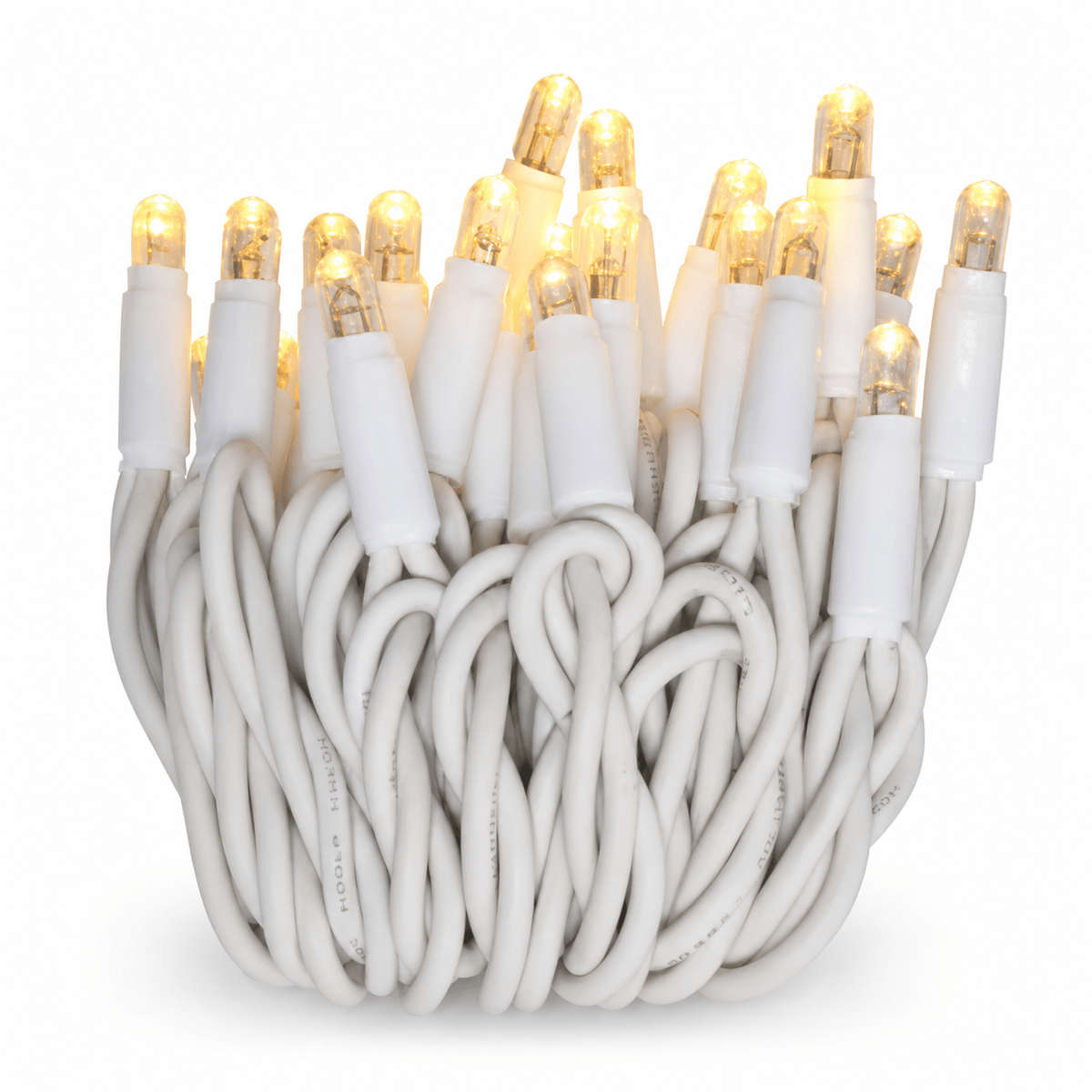 LED Fairy Lights - IP65 Heavy Duty, White Cable, Warm White - 18 Meters