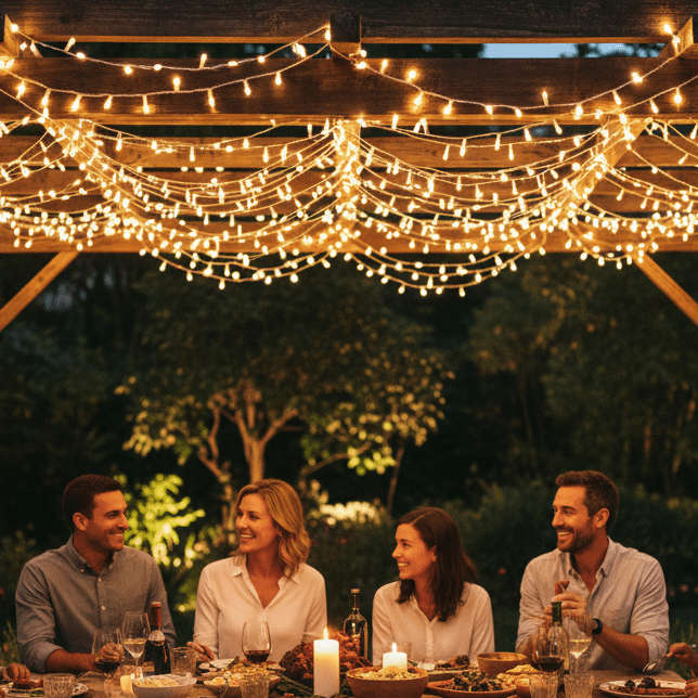 LED Fairy Lights - IP65 Heavy Duty, White Cable, Warm White - 18 Meters