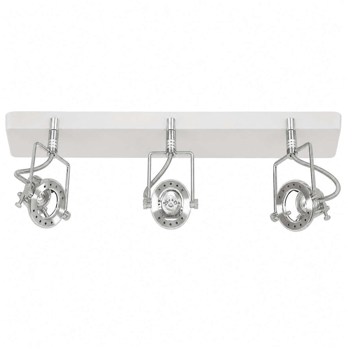 Satin Chrome 3-Light Swivel and Tilt Spotlight