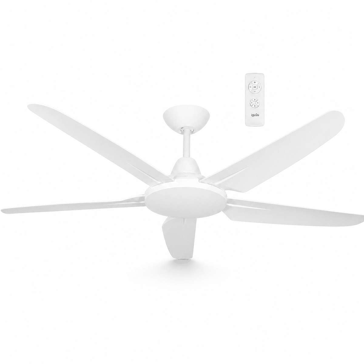 5 Blade White Ceiling Fan with Remote