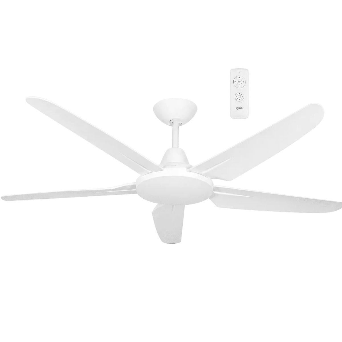 5 Blade White Ceiling Fan with Remote