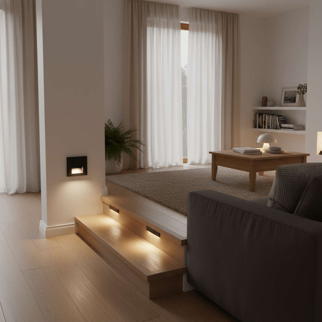 Belmont Recessed Indoor LED Step Light - Black