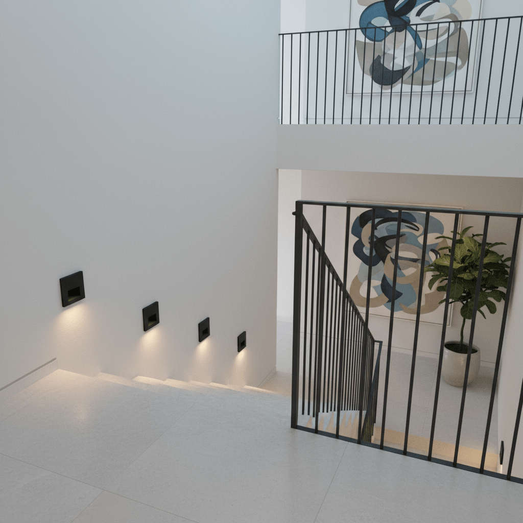 Belmont Recessed Indoor LED Step Light - Black