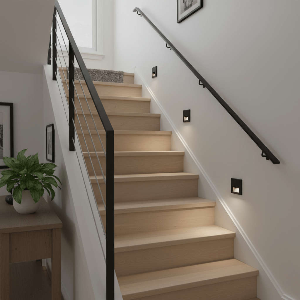 Belmont Recessed Indoor LED Step Light - Black