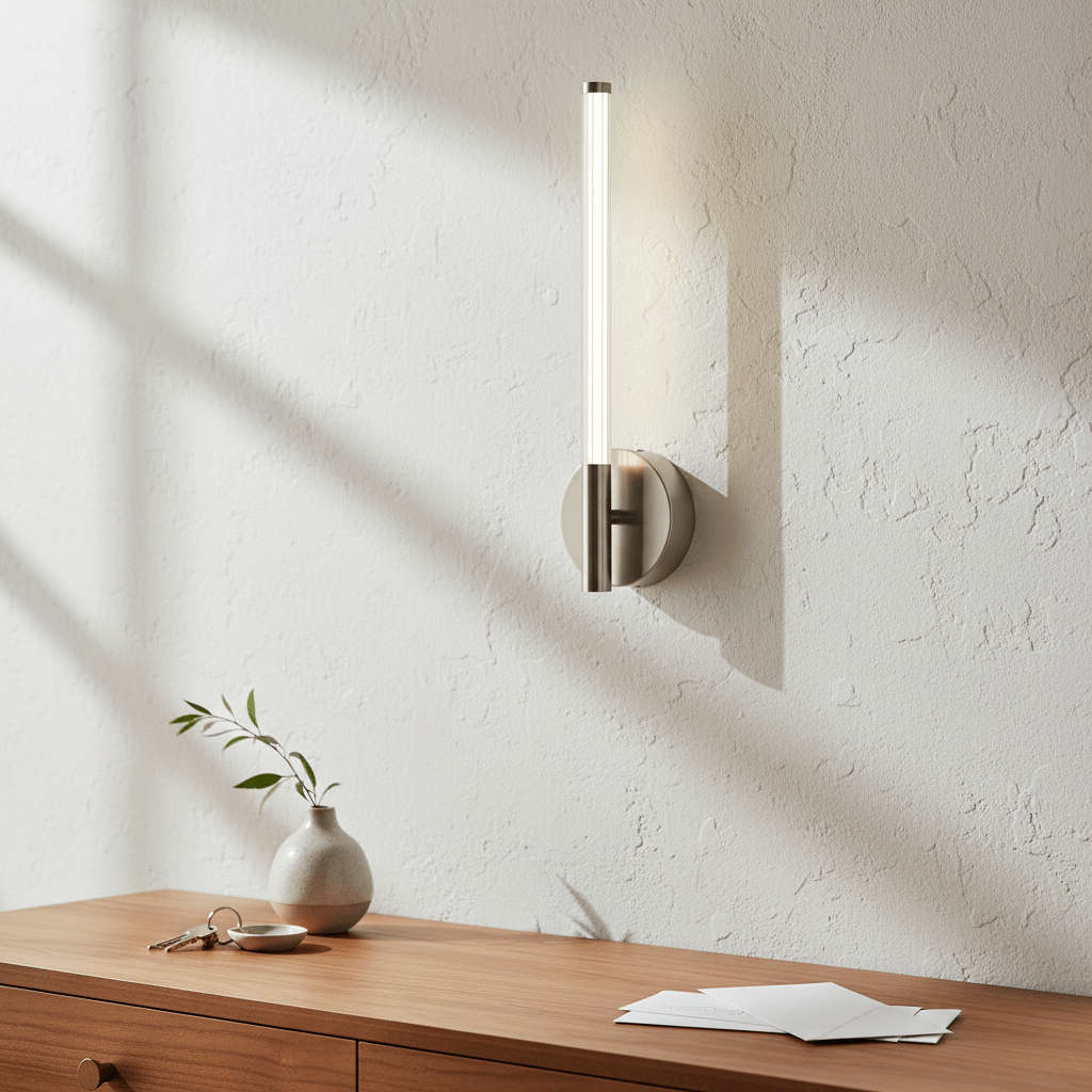 Satin Chrome LED Wall Light, 8W, 4000K