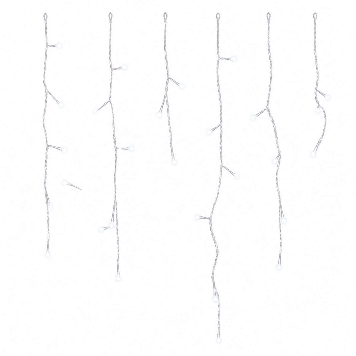 Twinkling Icicle Lights - Cool White 5m Width - White