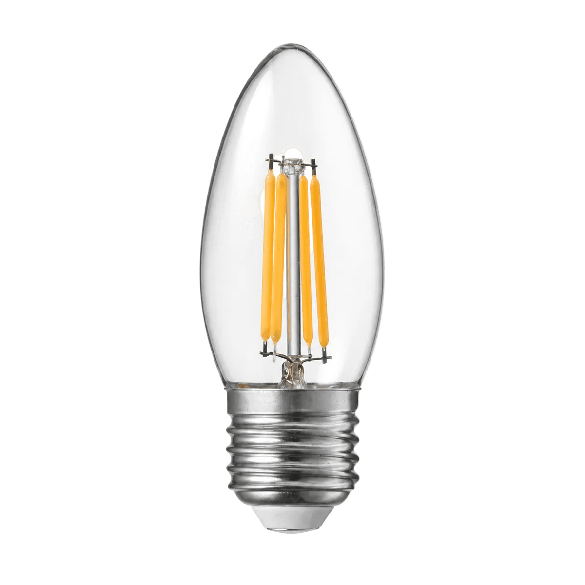 4W Dimmable Clear Candle Filament LED Bulb  E27, 6500K Daylight
