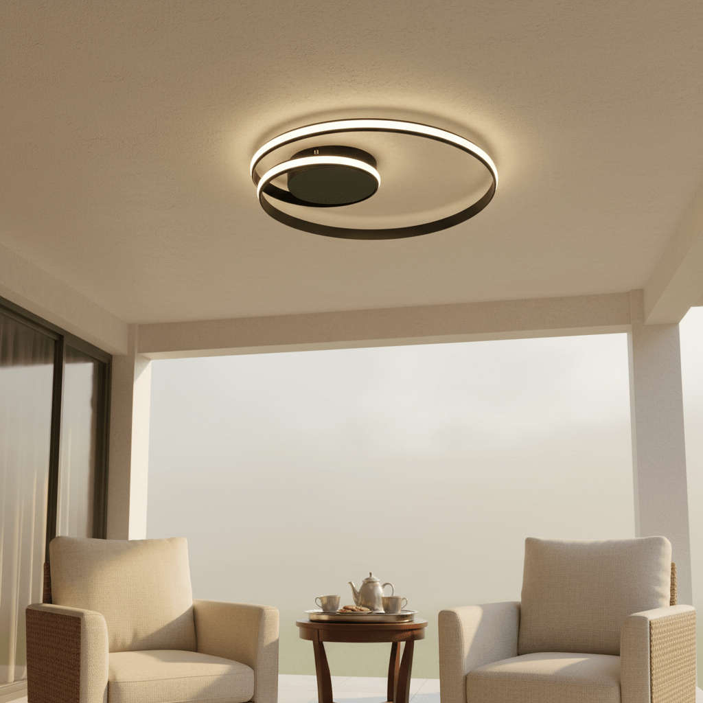 Neverend Black LED Ceiling Light - 30W - 3000K - IP44