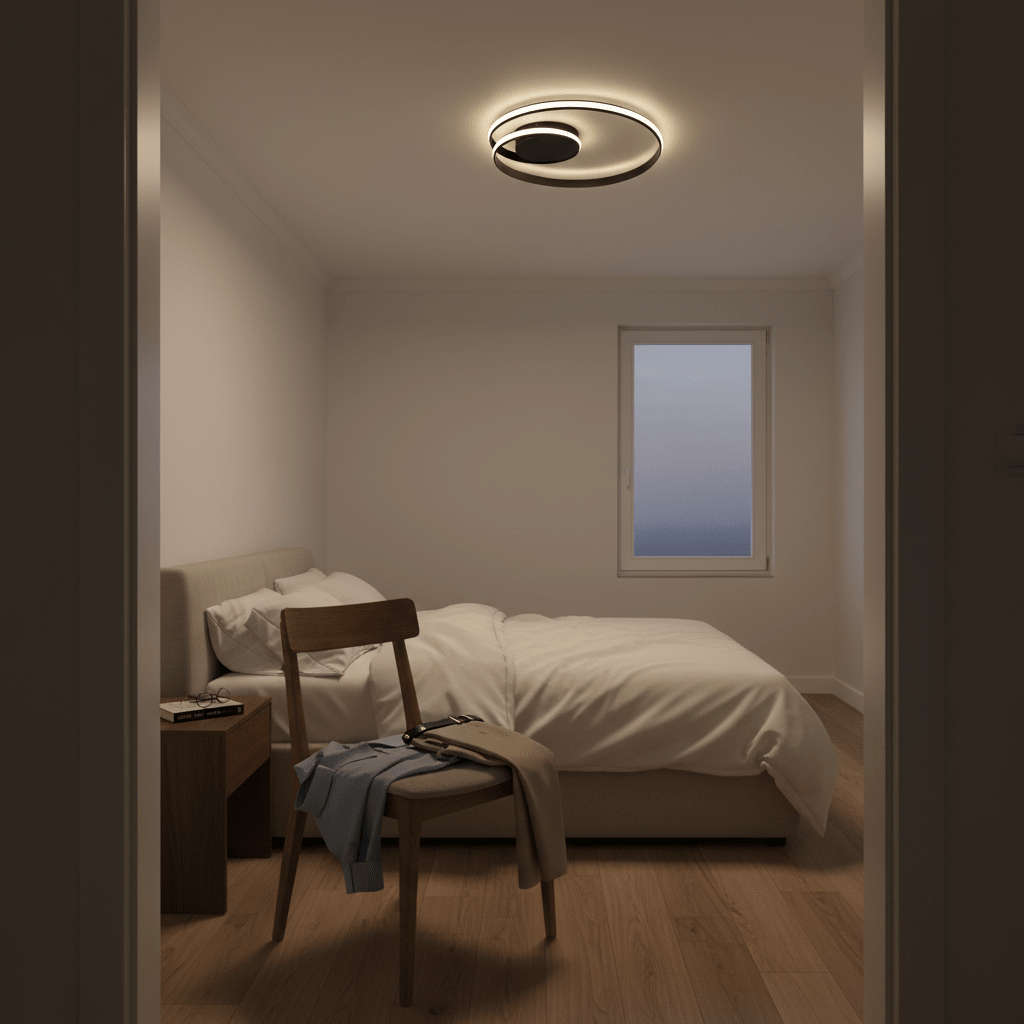 Neverend Black LED Ceiling Light - 30W - 3000K - IP44