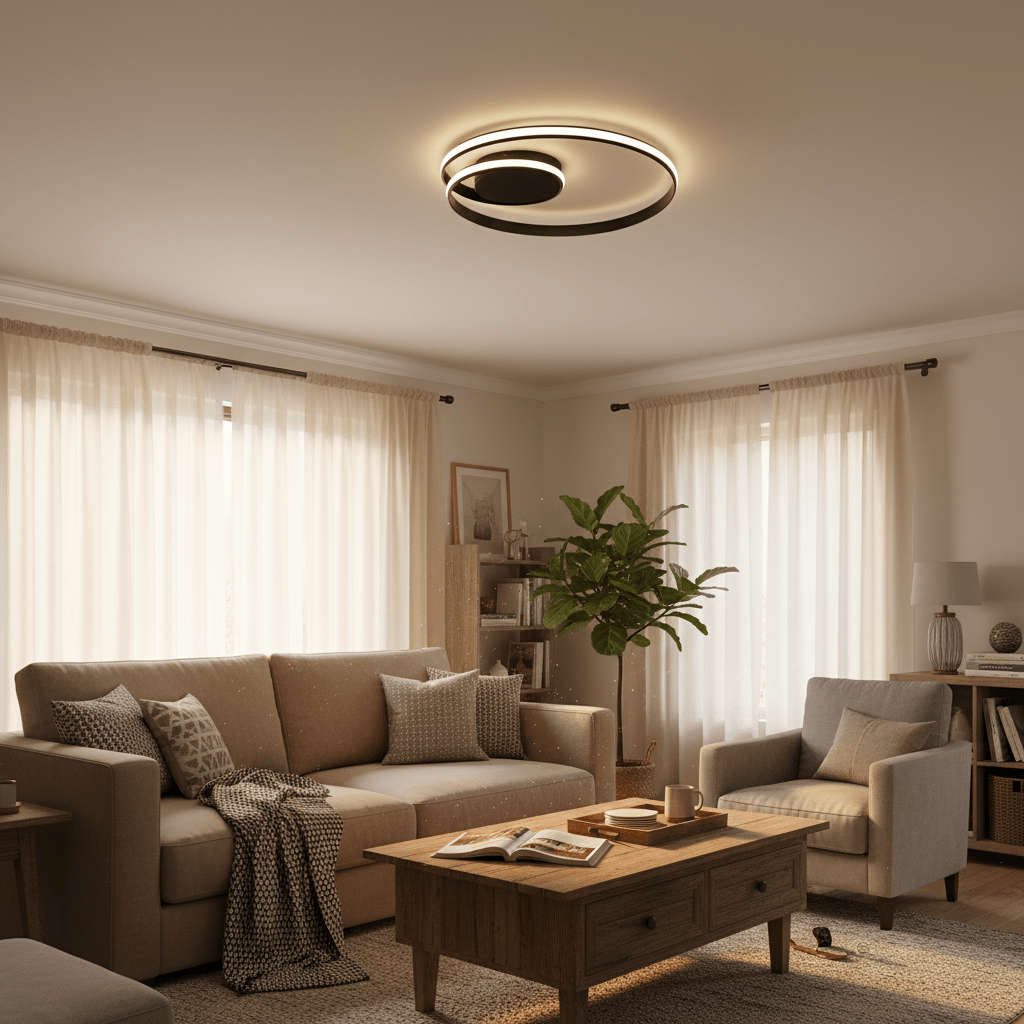 Neverend Black LED Ceiling Light - 30W - 3000K - IP44