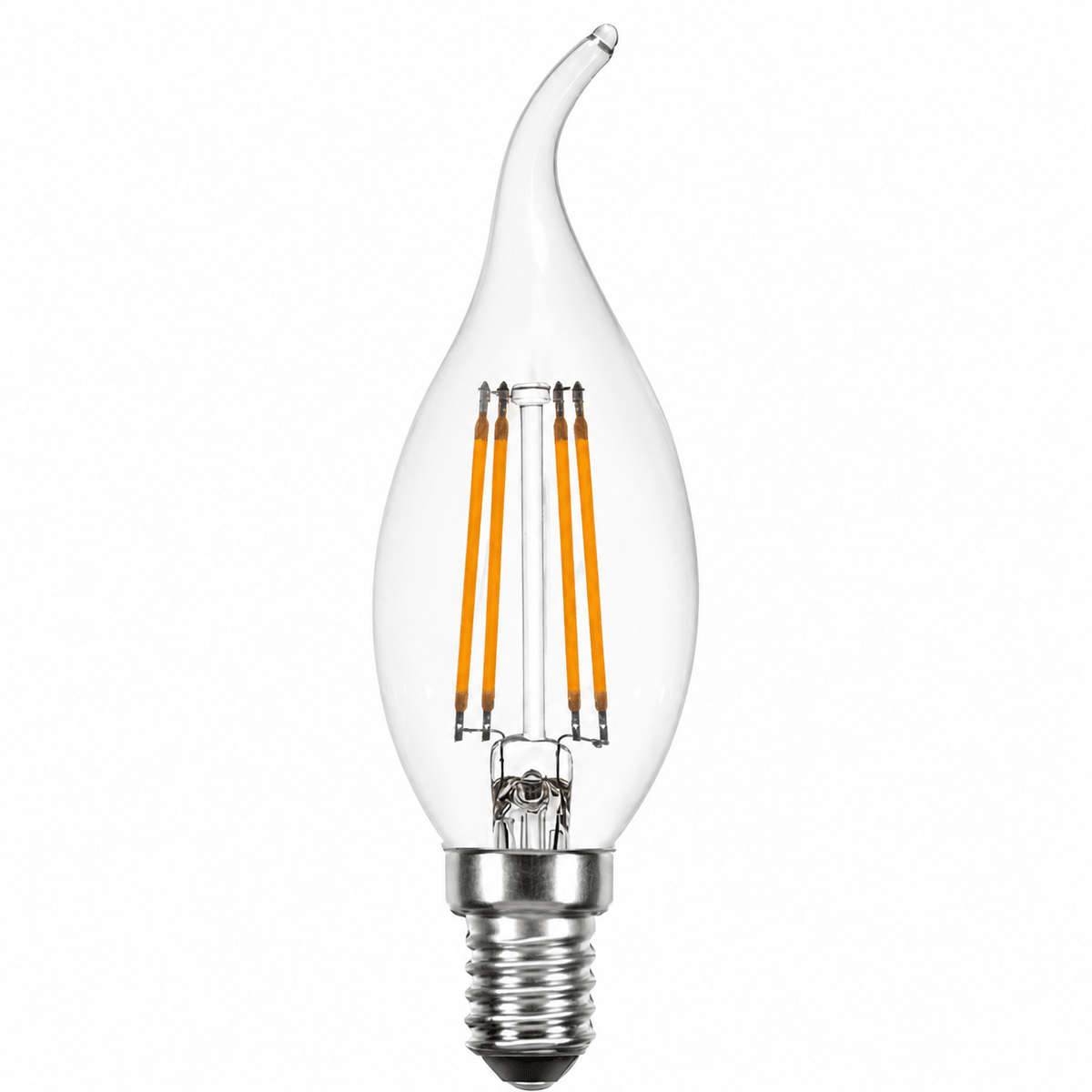 4W Dimmable Clear Flame Filament LED Bulb  E14, 2700K Warm White