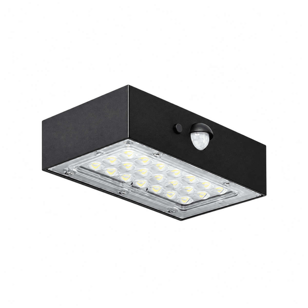 Black Solar Wall Light, 3W, 3000K