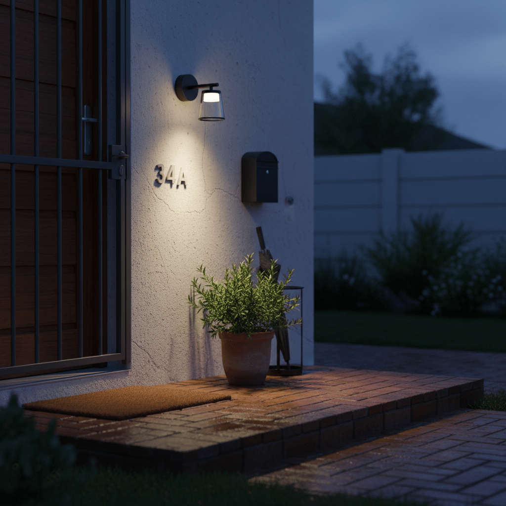 Black LED Outdoor Wall Light - IP65 Warm White