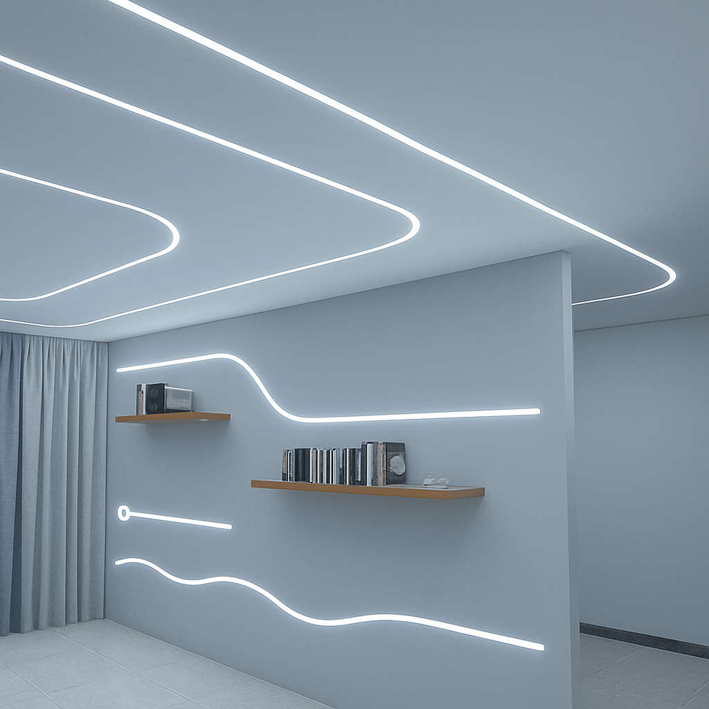 Side Bending Flexible Silicone Profile - 6mm x 12mm