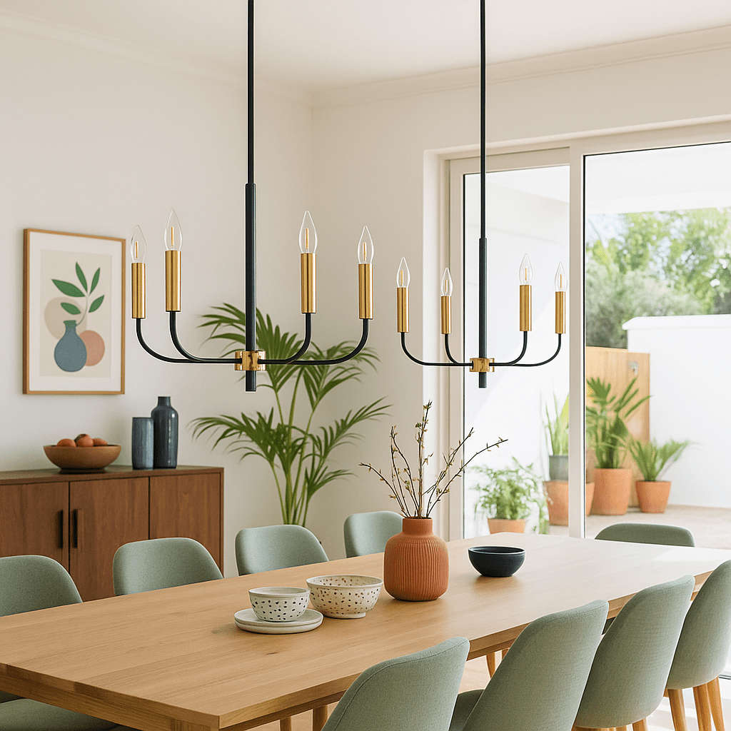 Black & Gold 5 Light Chandelier