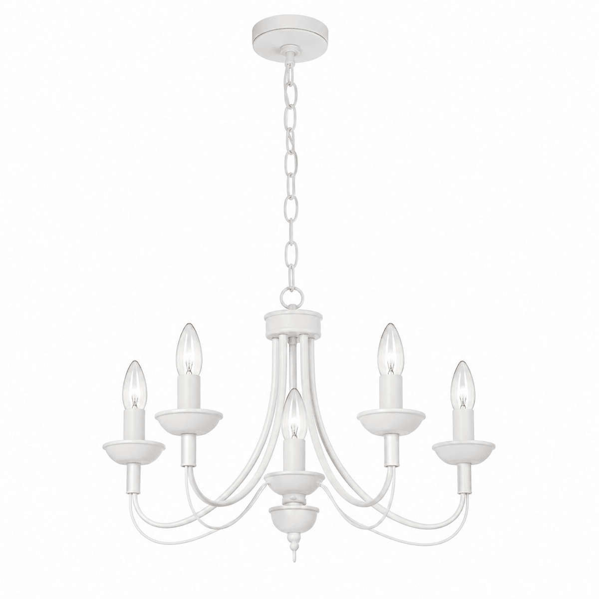 5 Light White Chandelier