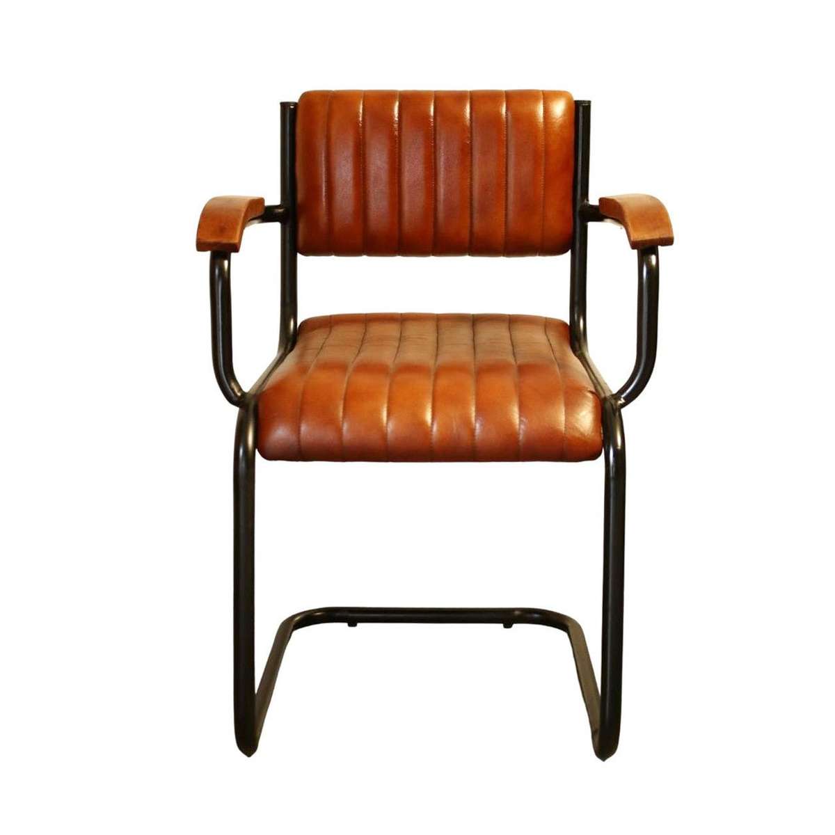 Leather Iron Loop Chair
