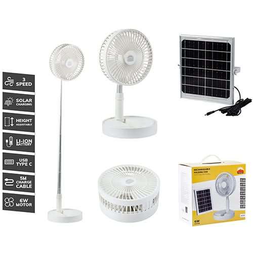 Rechargeable Portable Folding Fan (Solar)